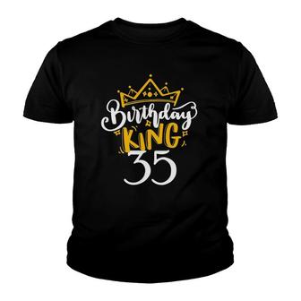 Happy 35Th Birthday King 35 Years Old Party Ideas For Him Youth T-shirt | Mazezy
