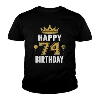 Happy 74Th Birthday Idea For 74 Years Old Man And Woman Youth T-shirt | Mazezy