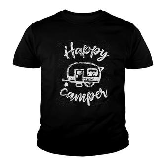 Happy Camper Summer Vacation Youth T-shirt | Mazezy
