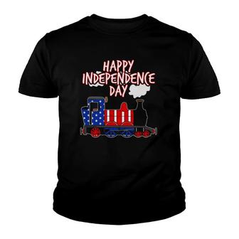 Happy Independence Day Train American Flag Usa 4Th July Youth T-shirt | Mazezy