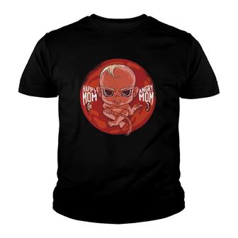 Happy Mom Angry Mom Fitted Youth T-shirt | Mazezy