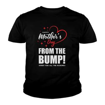 Happy Mother's Day From The Bump Funny Pregnancy Mother's Day Youth T-shirt | Mazezy