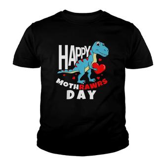 Happy Mother's Day Son For Mom Rawr Trex Dino Toddler Boy Youth T-shirt | Mazezy