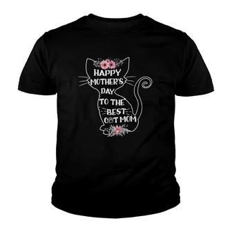 Happy Mothers Day To The Best Cat Mom Mothers Day Cat Lover Youth T-shirt - Thegiftio UK
