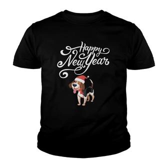 Happy New Year New Years Eve 2023 Dog Raglan Baseball Tee Youth T-shirt | Mazezy