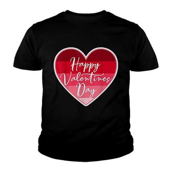 Happy Valentine Day Red Heart Youth T-shirt | Mazezy