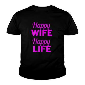 Happy Wife Happy Life Youth T-shirt | Mazezy