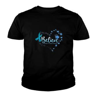 Hashimotos Disease Awareness Butterfly Believe Youth T-shirt - Thegiftio UK