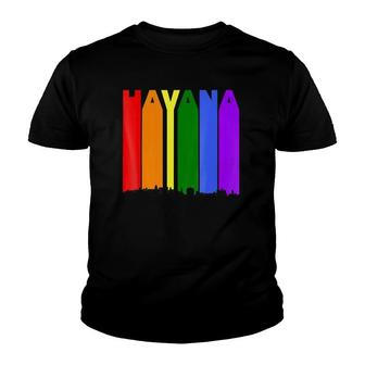 Havana Cuba Skyline Rainbow Lgbt Gay Pride Youth T-shirt | Mazezy