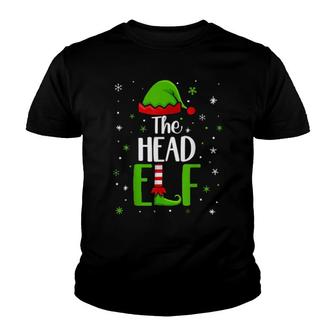 Head Elf Matching Family Group Christmas Party Pajama Youth T-shirt - Thegiftio UK