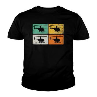Helicopter Aviation Aircraft Pilot Vintage Youth T-shirt | Mazezy