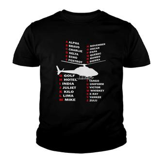Helicopter Pilot Military Heli Aviator Youth T-shirt | Mazezy
