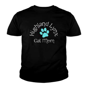 Highland Lynx Cat Mom Cat Lovers Youth T-shirt | Mazezy