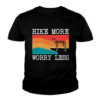 Hike More Worry Less Ibizan Hound Hiking Youth T-shirt | Mazezy