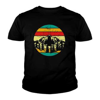 Hiking Outdoors Nature Trees Wildlife Retro Mountains Forest Youth T-shirt | Mazezy