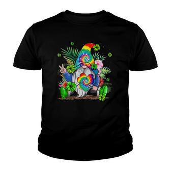 Hippie Gnomes Tie Dye Hippie Clover Stpatricks Day Shamrock Youth T-shirt | Mazezy