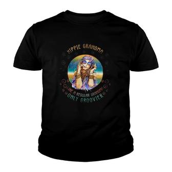 Hippie Grandma Like A Regular Grandma Only Groovier Grandmother Gift Bohemian Girl Youth T-shirt | Mazezy