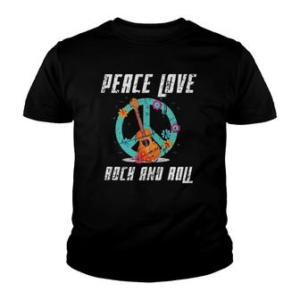 Hippie Peace Symbol Love Rock And Roll Peace Sign Music Tank Top Youth T-shirt | Mazezy