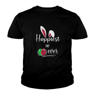 Hoppiest Dnp Ever Bunny Ears Buffalo Plaid Easter Nursing Job Title Youth T-shirt - Thegiftio UK