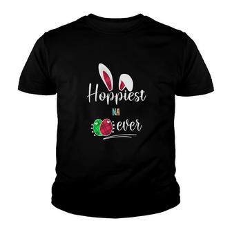 Hoppiest Na Ever Bunny Ears Buffalo Plaid Easter Nursing Job Title Youth T-shirt | Mazezy