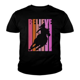 Horses Riding Rodeo Funky Cool Cute Coach Train Youth T-shirt | Mazezy