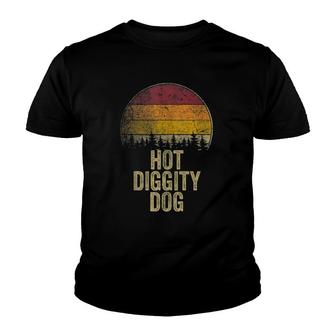 Hot Diggity Dog Funny Saying Retro Gag Gift Humor Novelty Youth T-shirt | Mazezy