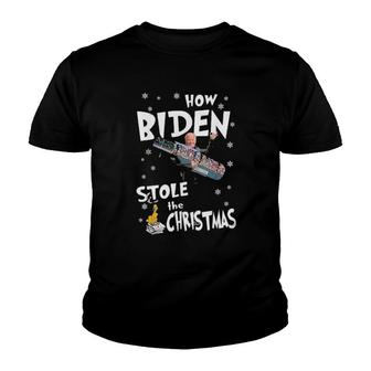How Biden Stole The Christmas Biden Club Tee Youth T-shirt | Mazezy