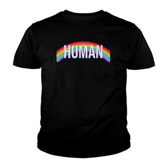 Human Lgbt Flag Gay Pride Month Lgbtq Youth T-shirt | Mazezy