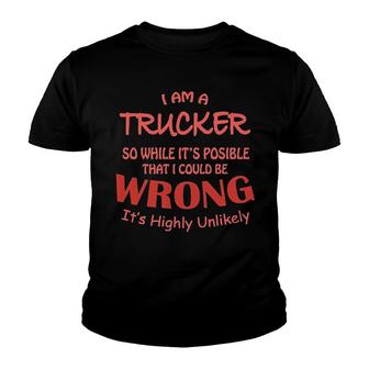 I Am A Trucker Youth T-shirt | Mazezy