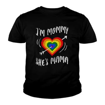 I Am Mommy She's Mama Lgbtq Pride Month Lesbian Parade Youth T-shirt | Mazezy