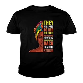 I Am The Storm Afro African Woman - Black History Month Youth T-shirt | Mazezy