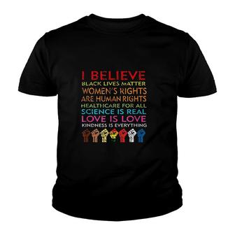 I Believe Science Is Real Love Is Love Youth T-shirt - Thegiftio UK