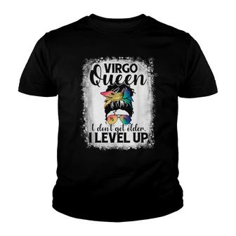 I Don't Get Older I Level Up Messy Bun Virgo Youth T-shirt | Mazezy