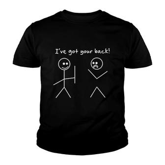I Got Your Back Stick Figure Friendship Youth T-shirt | Mazezy