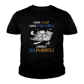 I Have Cats I Have Sea Turtle Kitten Cat Youth T-shirt | Mazezy