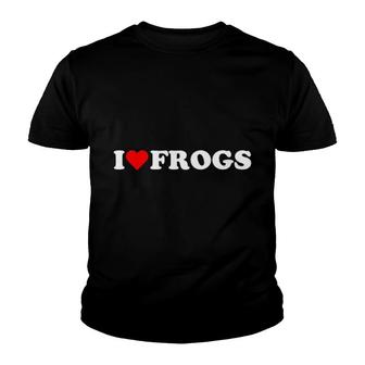 I Heart Frogs I Love Frogs Cute Red Heart Frog Lover Youth T-shirt | Mazezy