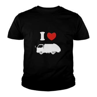 I Heart Love Garbage Truck Youth T-shirt - Thegiftio UK