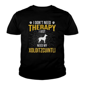 I Just Need My Xoloitzcuintli Dog Lover Therapy Youth T-shirt | Mazezy