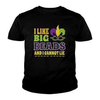I Like Big Beads Mardi Gras New Orleans Gifts Youth T-shirt | Mazezy