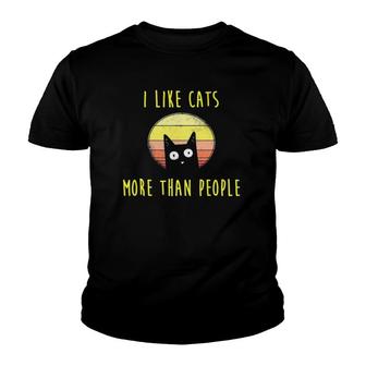 I Like Cats More Than People Cats Cat Mama Gift Youth T-shirt | Mazezy