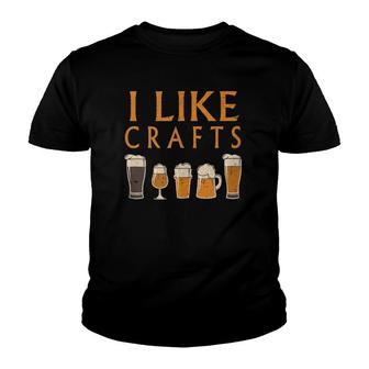 I Like Crafts Vintage Draught Beer Lover Drinking Gift Youth T-shirt | Mazezy