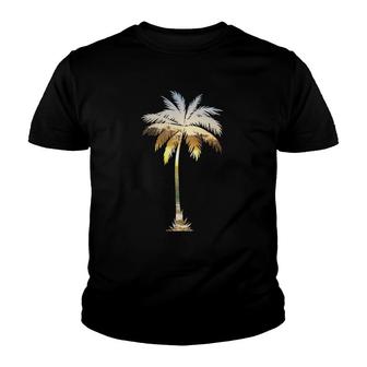 I Live Life Palm Tree Silhouette Tropical Beach Sunset Youth T-shirt | Mazezy