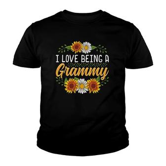 I Love Being A Grammy Sunflower Mothers Day Gifts Youth T-shirt | Mazezy