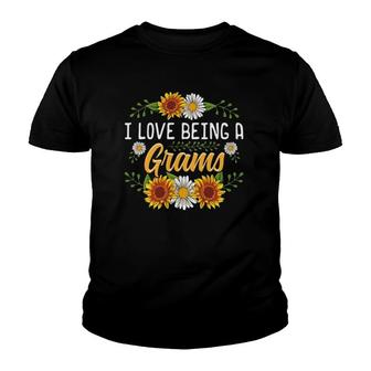 I Love Being A Grams Sunflower Mother's Day Gifts Youth T-shirt | Mazezy