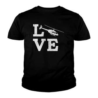 I Love Helicopters Funny Pilot Youth T-shirt | Mazezy DE