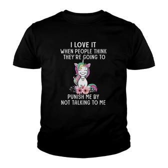 I Love It When People Think They're Going To Punish Me Unicorn Flowers Youth T-shirt | Mazezy