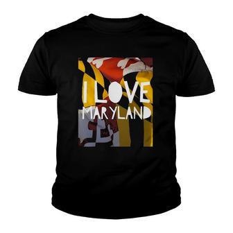 I Love Maryland For Maryland Day Youth T-shirt | Mazezy