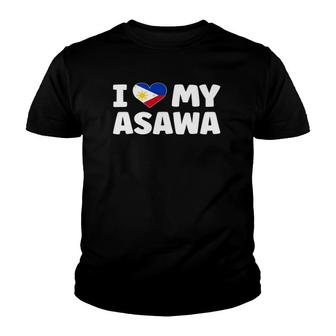 I Love My Asawa Wife Philippines Flag Pino Filipina Filipino Youth T-shirt | Mazezy