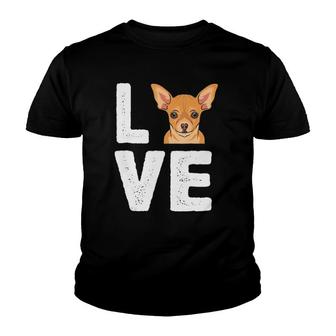 I Love My Chihuahua Cute Chihuahua Youth T-shirt | Mazezy