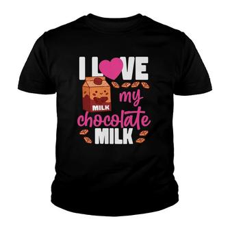 I Love My Chocolate Milk Kawaii Milk Box Youth T-shirt | Mazezy